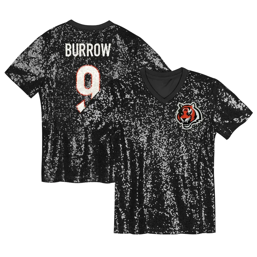 Joe Burrow Cincinnati Bengals Women's Player Name &amp Number V-Neck Fashion Jersey - Black
