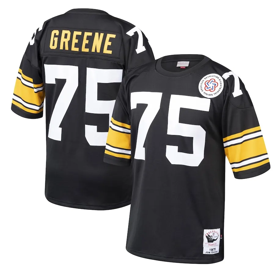 Joe Greene Pittsburgh Steelers 1975 Mitchell &amp Ness Authentic Throwback Retired Player Jersey - Black