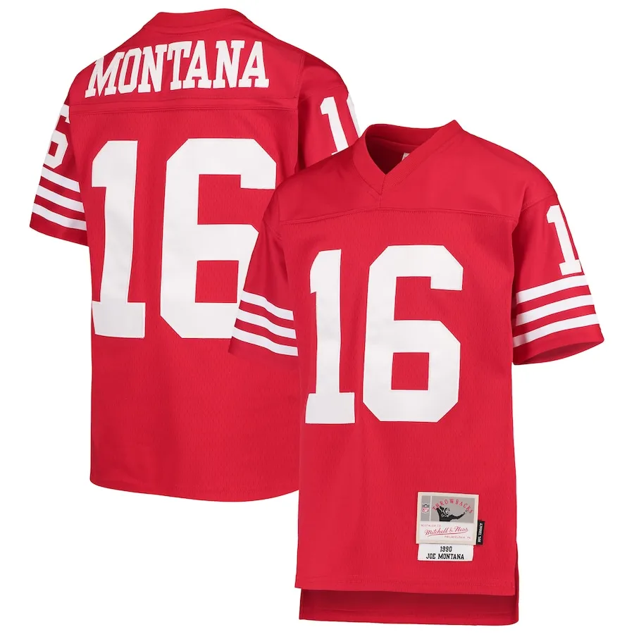 Joe Montana San Francisco 49ers Mitchell &amp Ness Youth 1990 Legacy Retired Player Jersey - Scarlet
