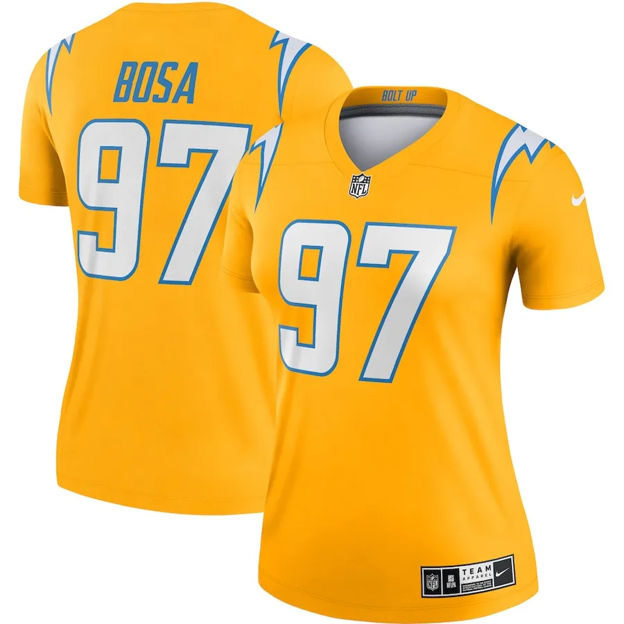 Joey Bosa Los Angeles Chargers Nike Women's Inverted Legend Player Performance Top - Gold