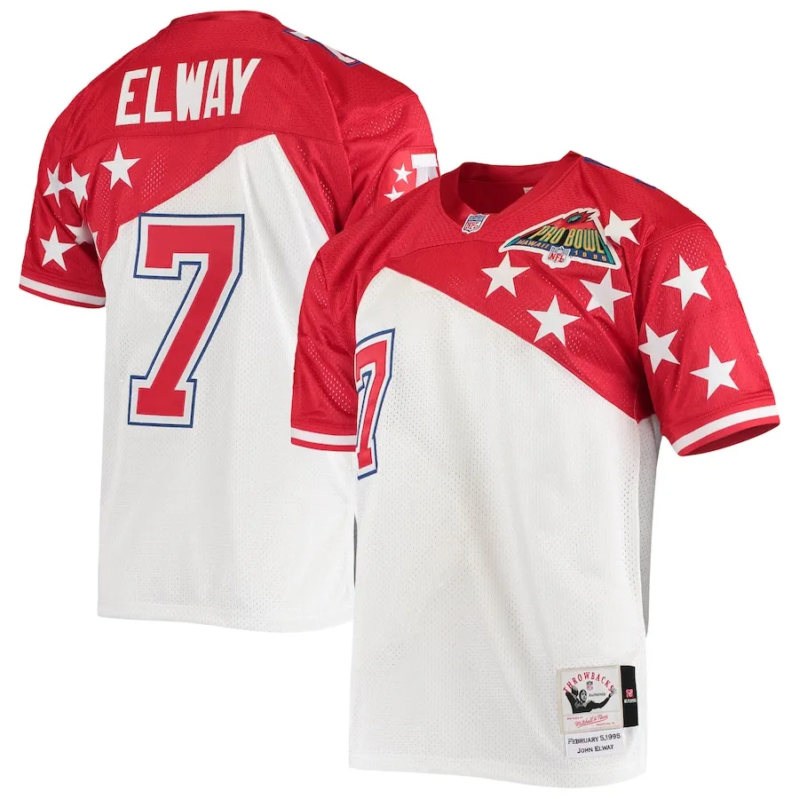John Elway AFC Mitchell &amp Ness 1995 Pro Bowl Authentic Jersey - WhiteRed