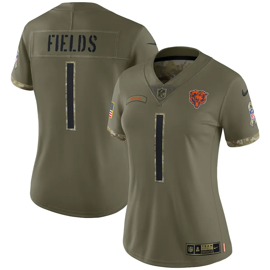 Justin Fields Chicago Bears Nike Women's Salute To Service Limited Jersey - Olive