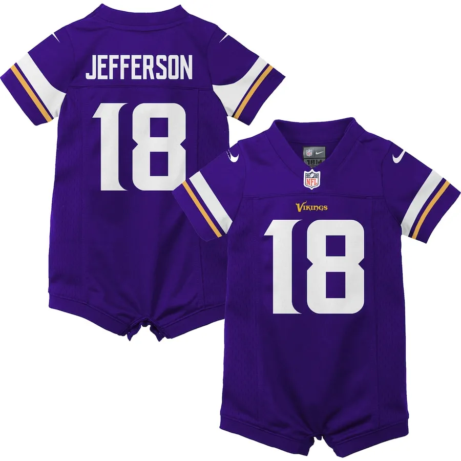 Justin Jefferson Minnesota Vikings Nike Newborn &amp Infant Game Romper Jersey - Purple