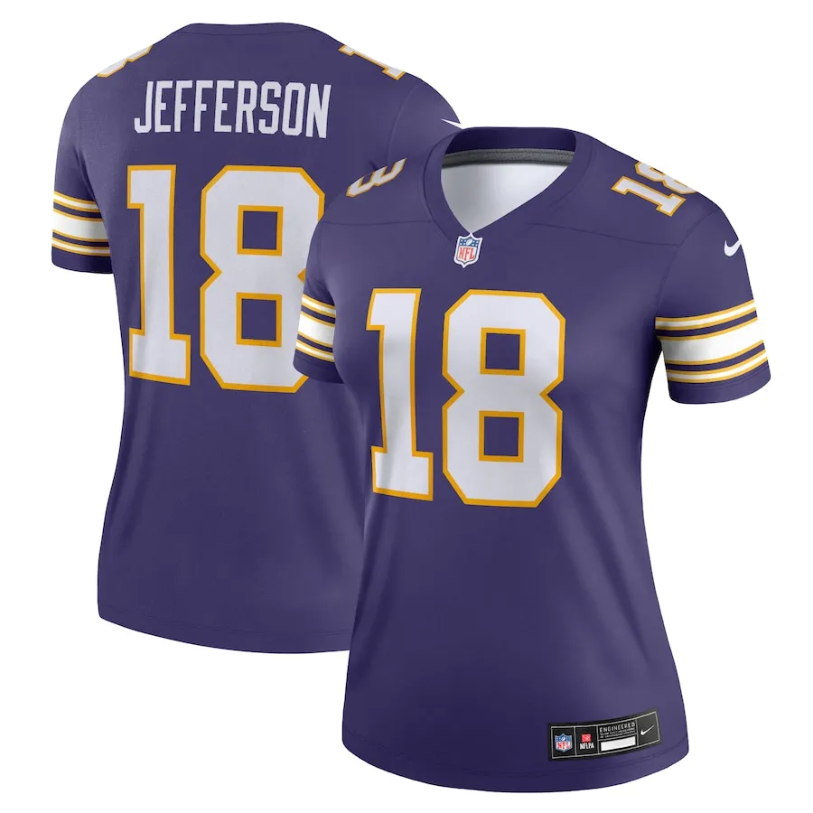 Justin Jefferson Minnesota Vikings Nike Women's Alternate Legend Player Performance Top -  Purple