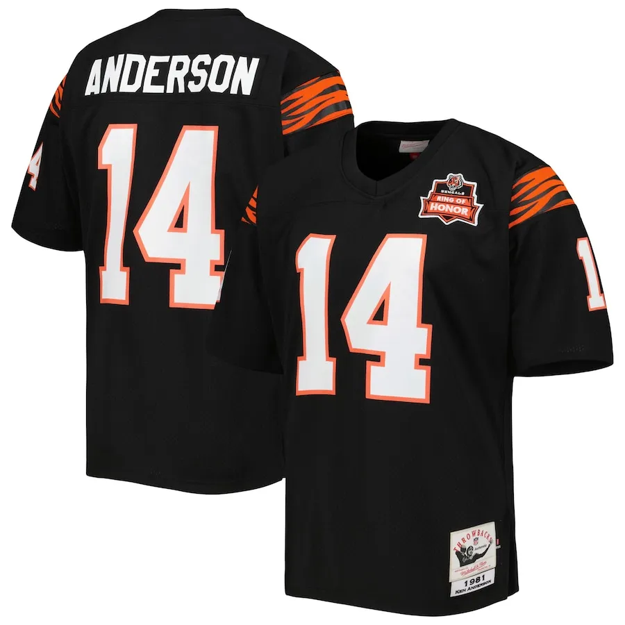 Ken Anderson Cincinnati Bengals 1981 Mitchell &amp Ness Authentic Throwback Retired Player Jersey - Black
