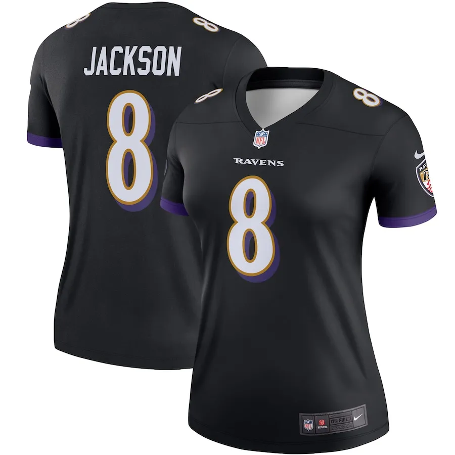 Lamar Jackson Baltimore Ravens Nike Women's Alternate Legend Player Performance Top -  Black