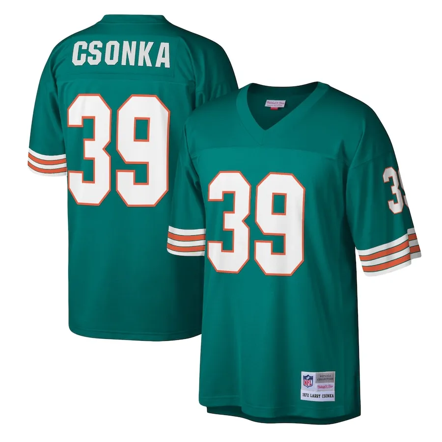 Larry Csonka Miami Dolphins Mitchell &amp Ness Legacy Replica Jersey - Aqua