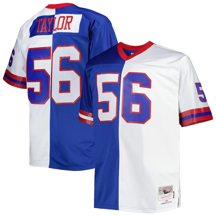 Lawrence Taylor New York Giants Mitchell &amp Ness Big &amp Tall Split Legacy Retired Player Replica Jersey - RoyalWhite