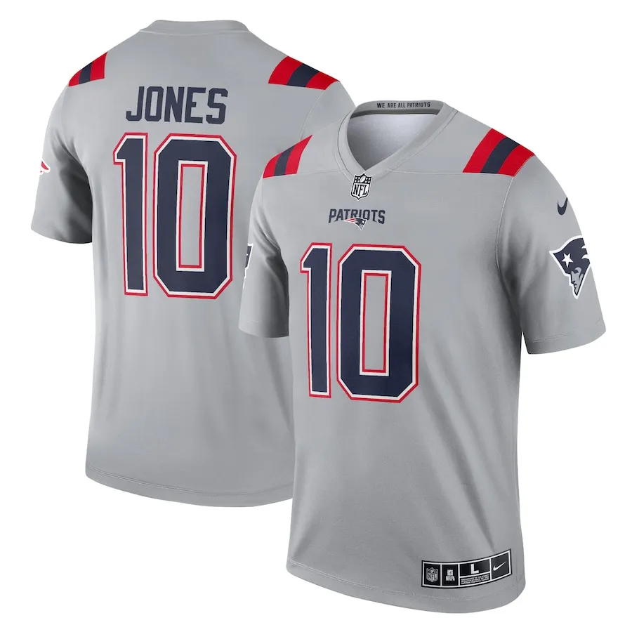 Mac Jones New England Patriots Nike Inverted Legend Player Performance Top -  Gray