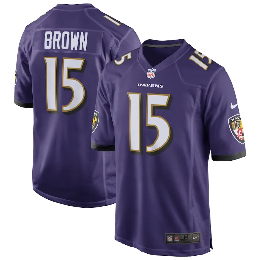 Marquise Brown Baltimore Ravens Nike Home Game Jersey - Purple