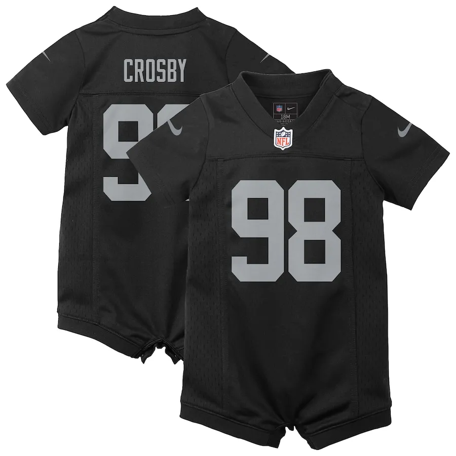 Maxx Crosby Las Vegas Raiders Nike Newborn &amp Infant Game Romper Jersey - Black