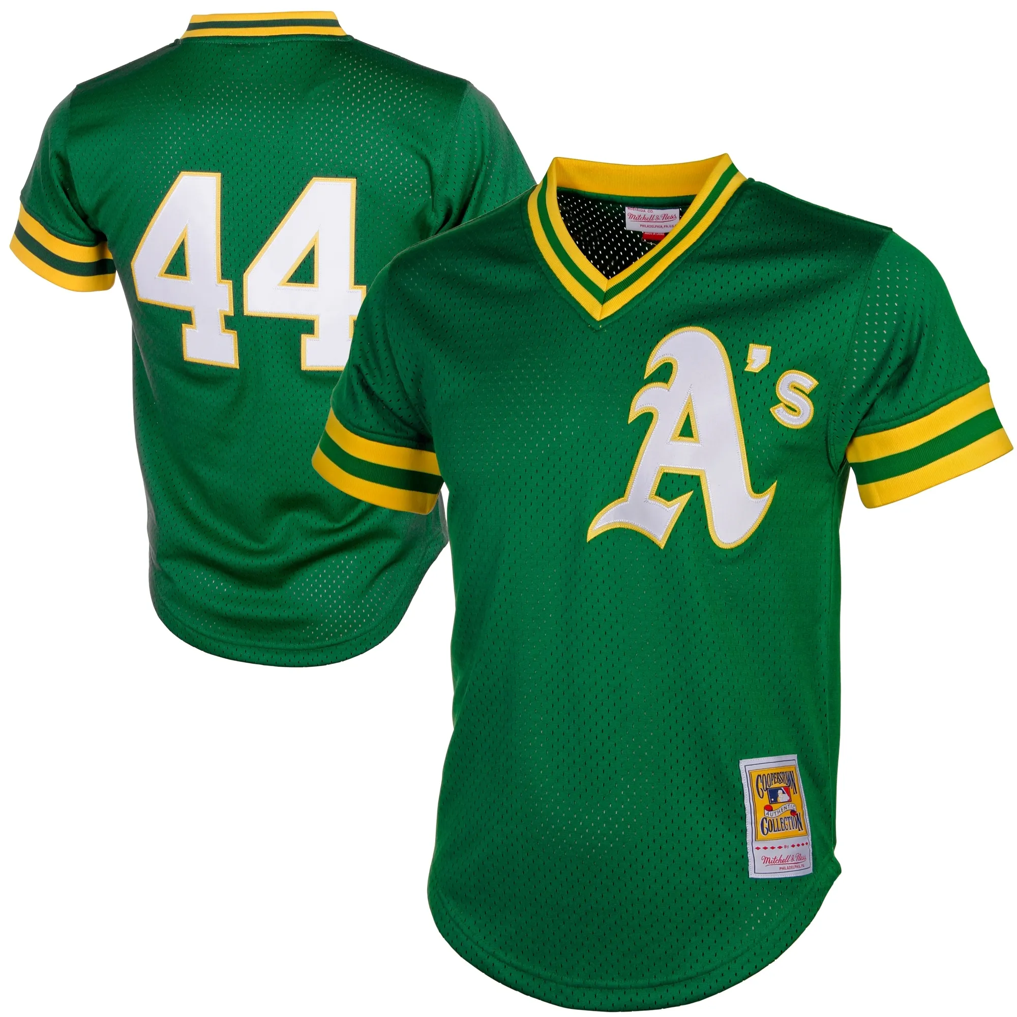 Reggie Jackson Athletics Mitchell & Ness Cooperstown Mesh Batting Practice Jersey - Green