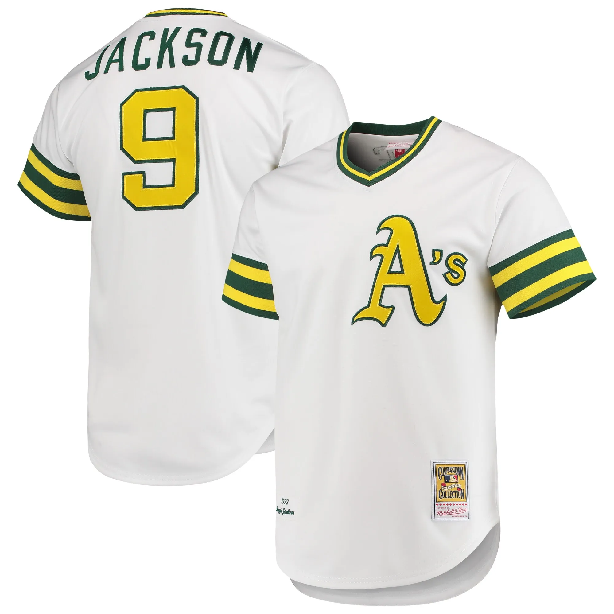 Reggie Jackson Athletics Mitchell & Ness 1972 Cooperstown Collection Authentic Jersey - White
