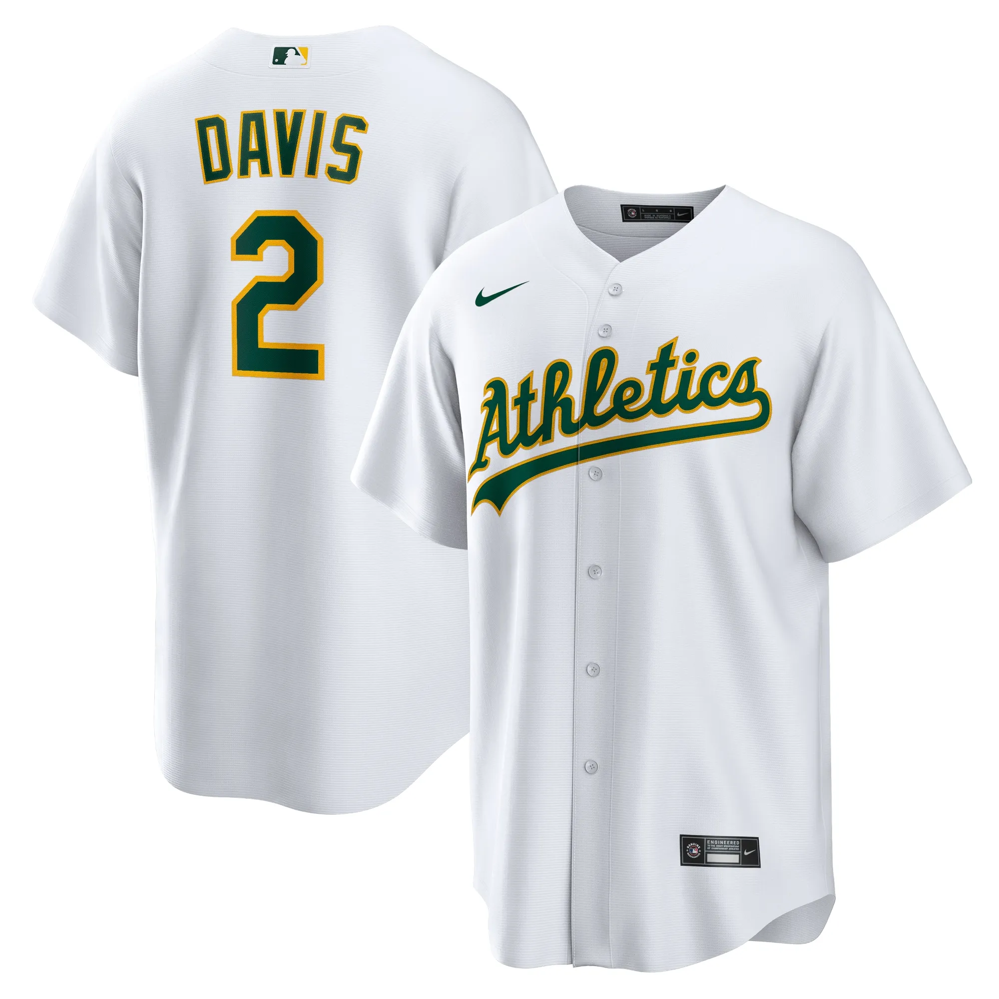 Khris Davis Athletics Nike Home Replica Player Name Jersey - White