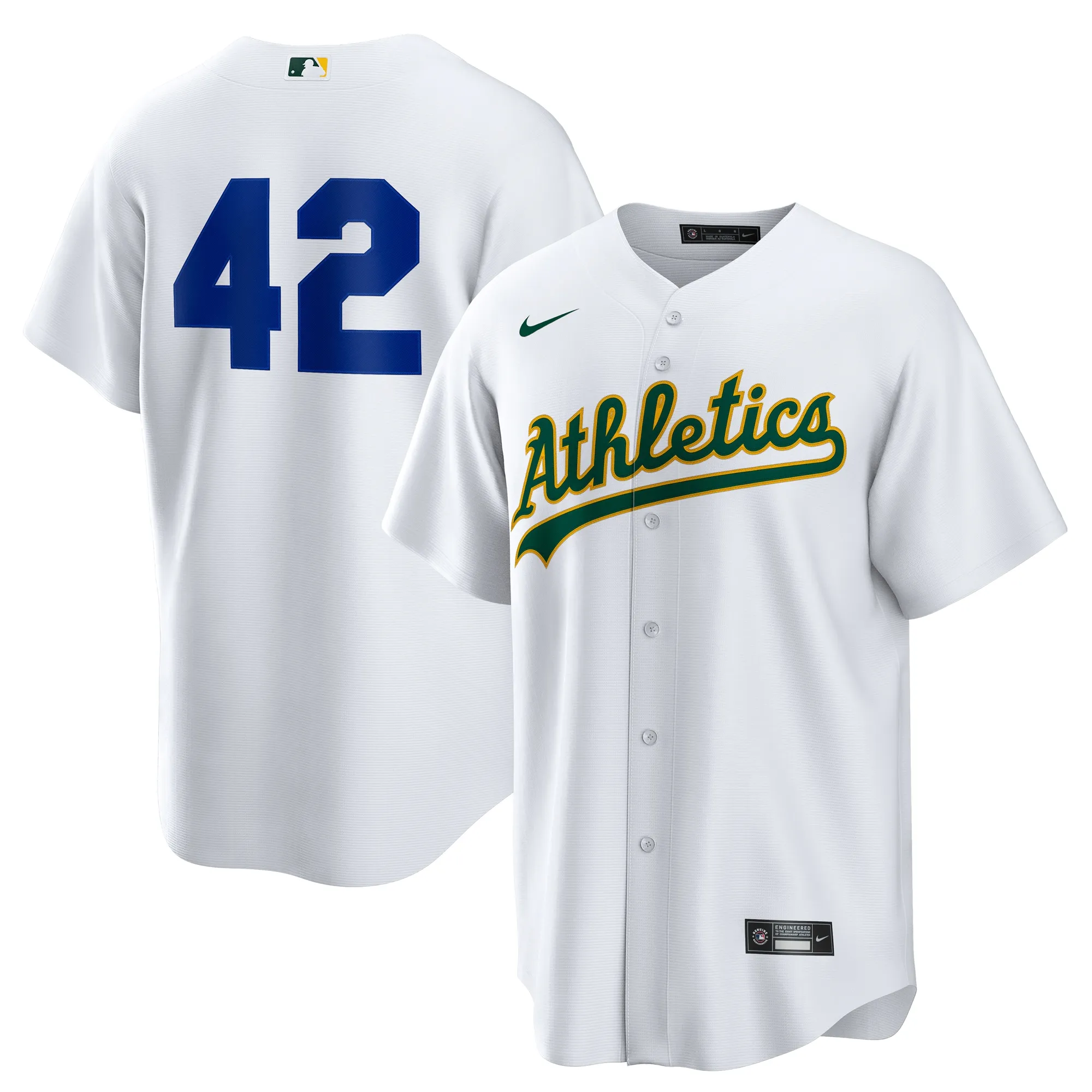 Athletics Nike Home 2025 Jackie Robinson Day Replica Jersey - White
