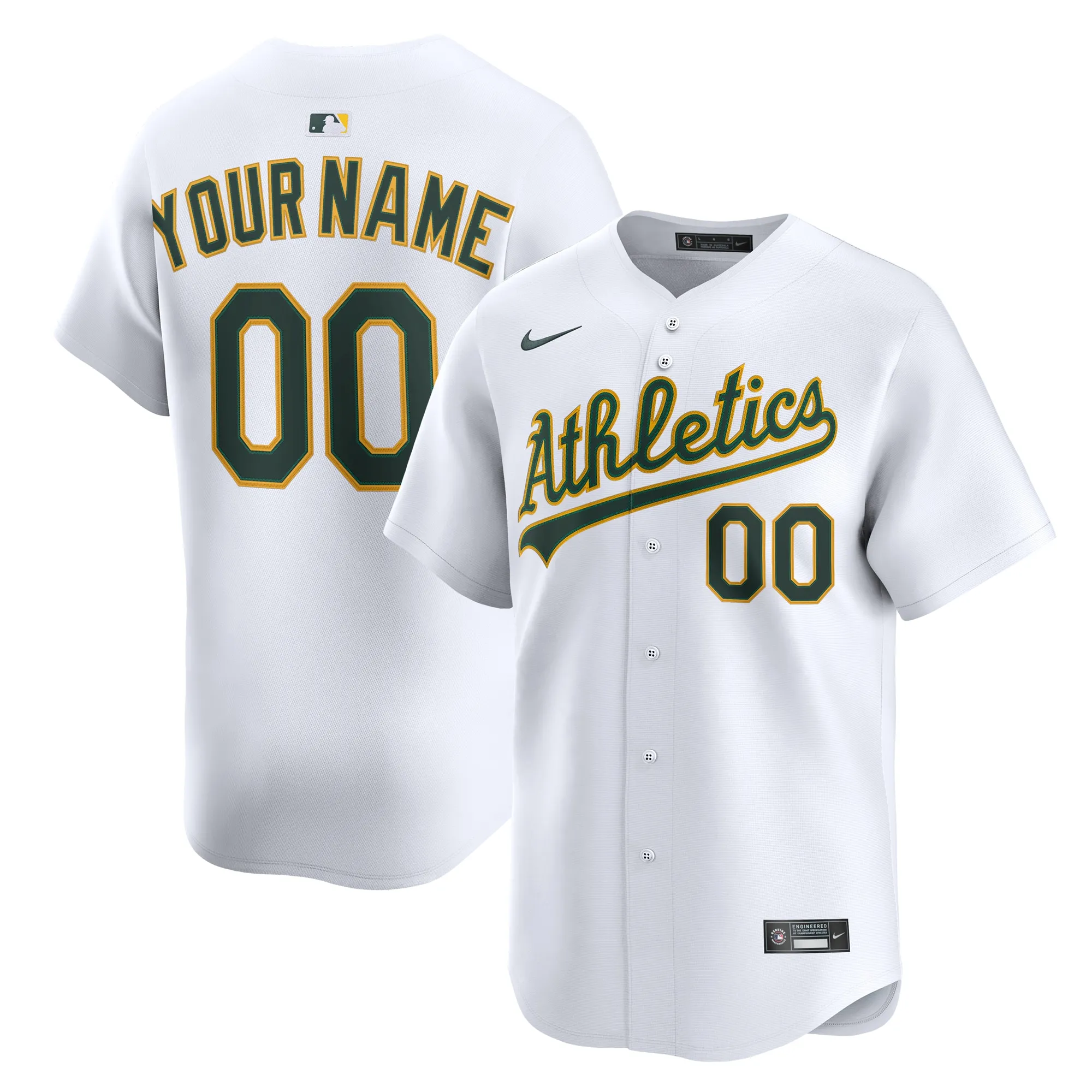 Athletics Nike Home Limited Custom Jersey - White