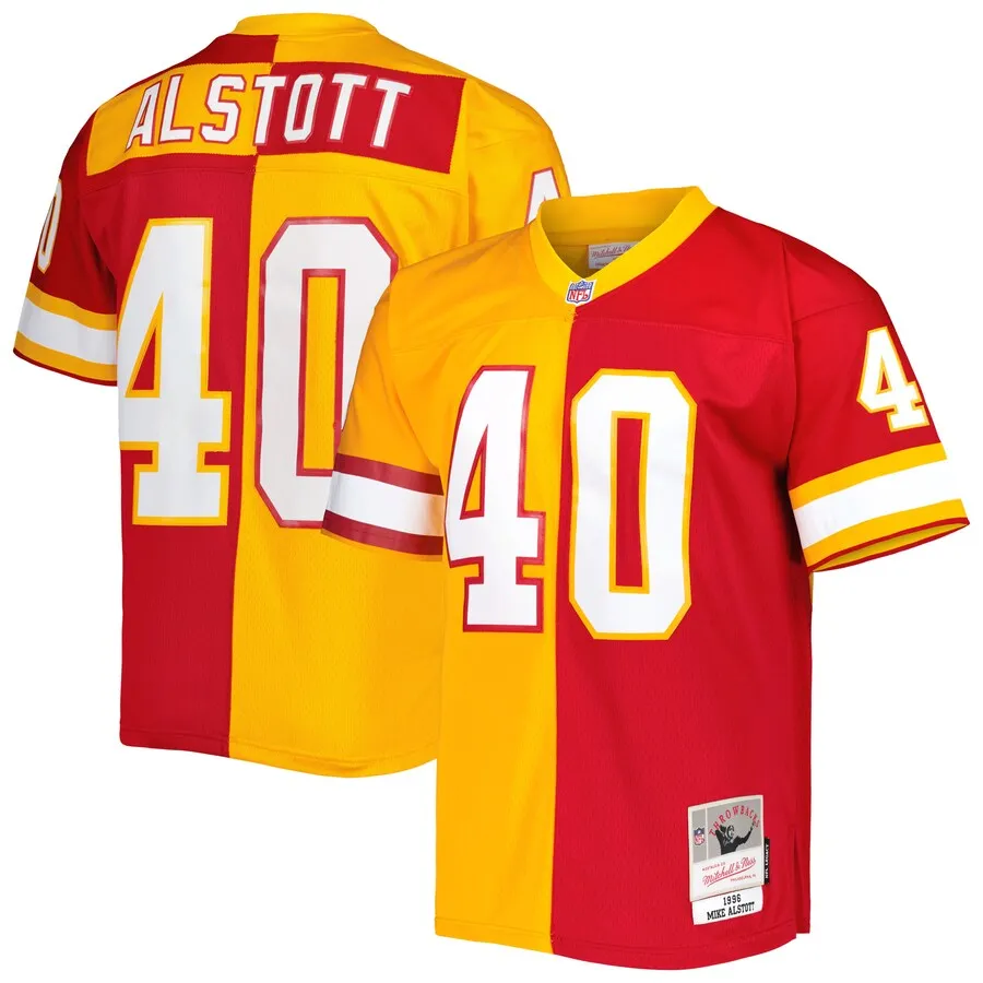 Mike Alstott Tampa Bay Buccaneers Mitchell &amp Ness 1996 Split Legacy Replica Jersey - OrangeRed