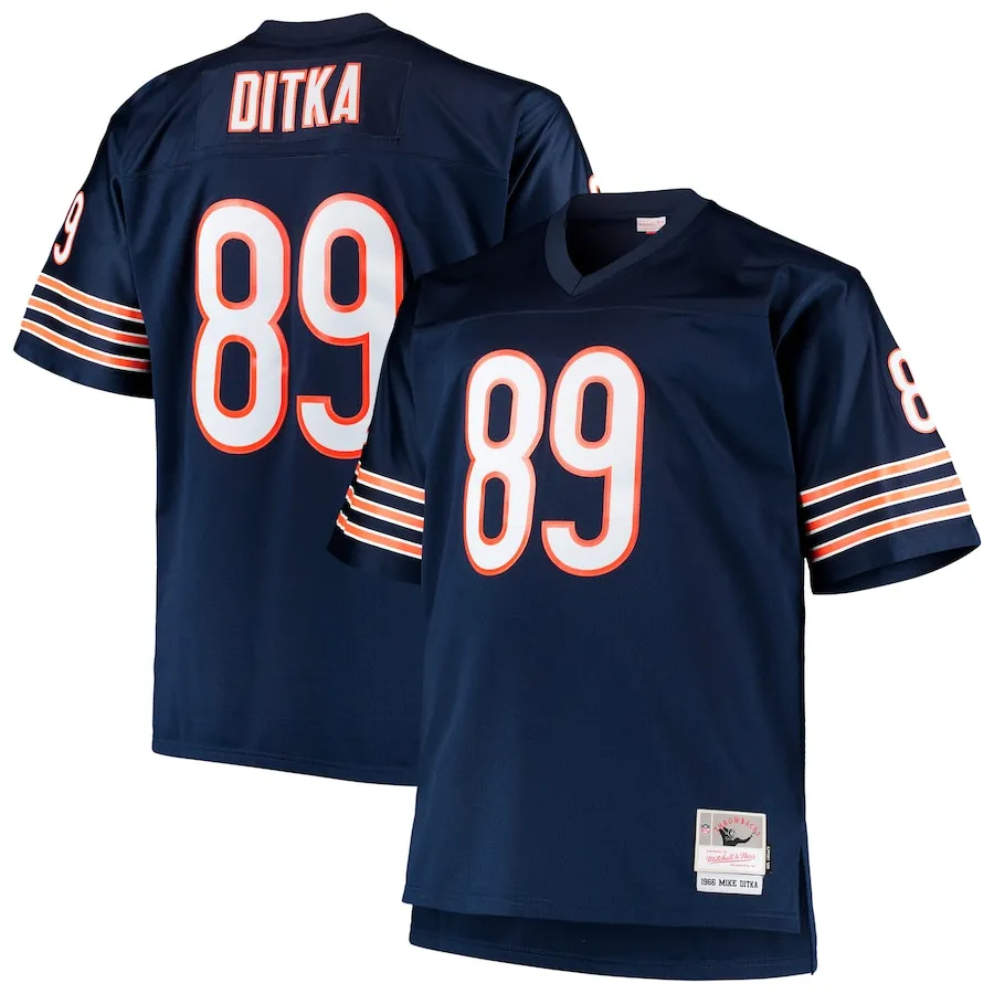 Mike Ditka Chicago Bears Mitchell &amp Ness Big &amp Tall 1966 Retired Player Replica Jersey - Navy