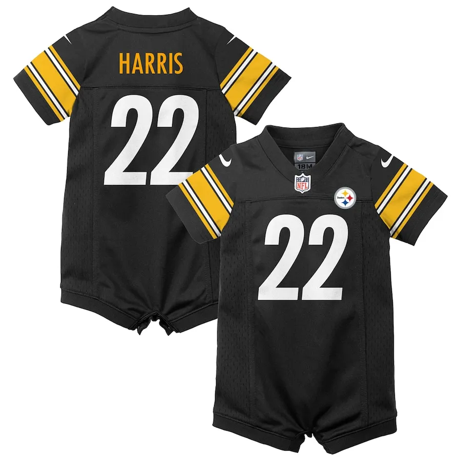Najee Harris Pittsburgh Steelers Nike Newborn &amp Infant Game Romper Jersey - Black