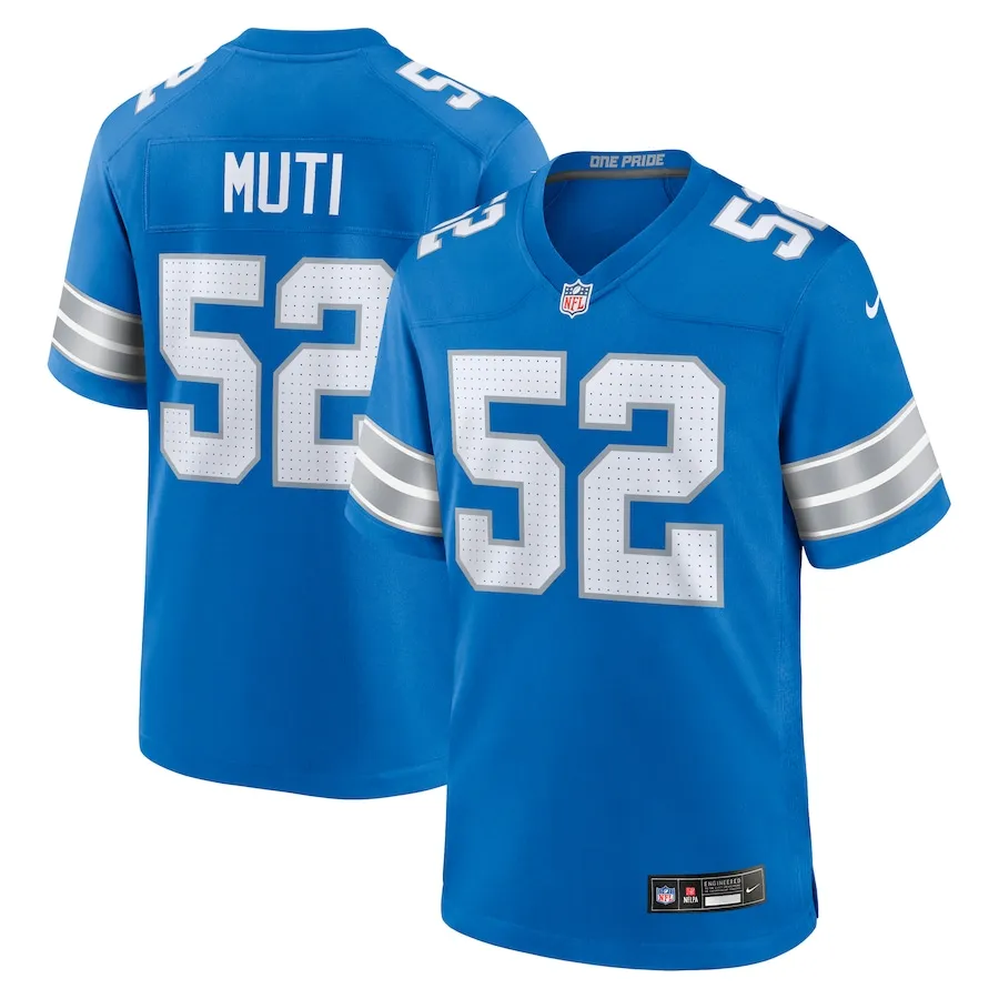 Netane Muti Detroit Lions Nike Game Jersey -  Blue