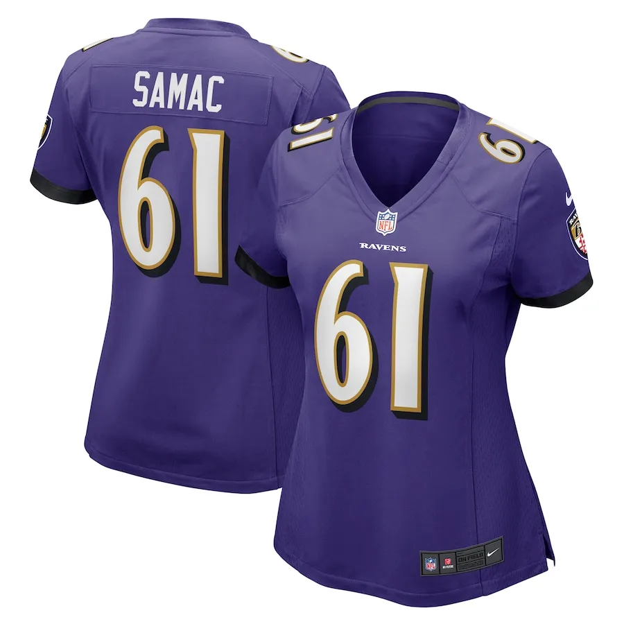 Nick Samac Baltimore Ravens Nike Women's  Game Jersey -  Purple
