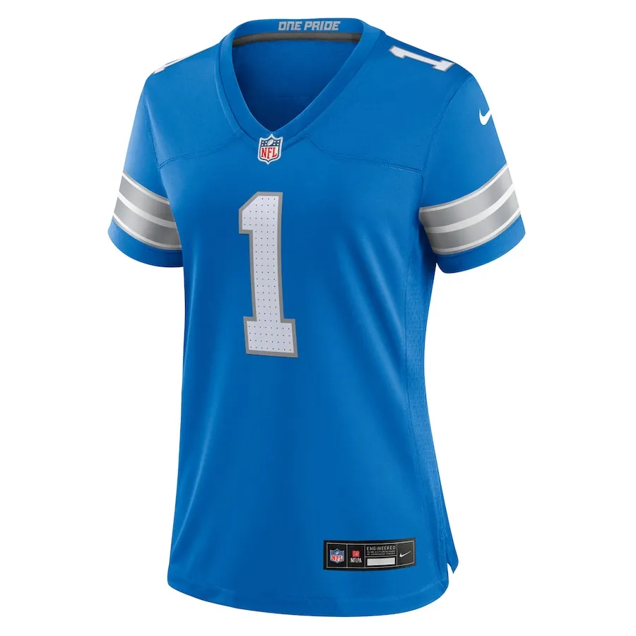 Number 1 Bride Detroit Lions Nike Women's Game Jersey - Blue