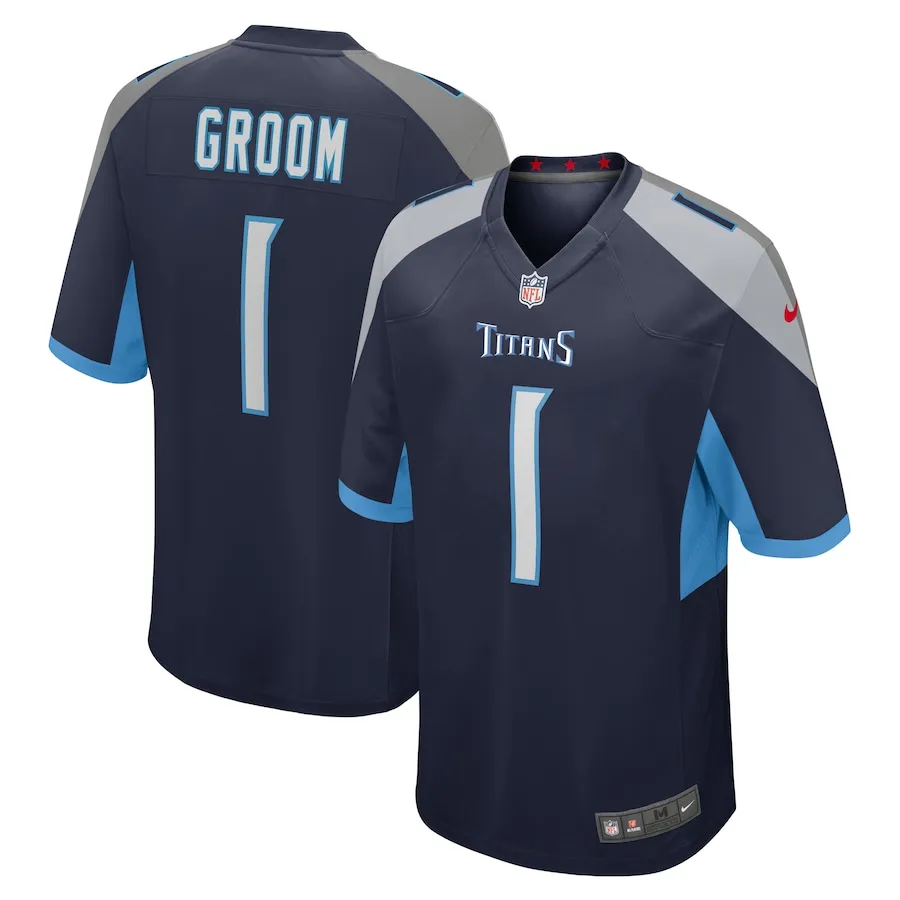 Number 1 Groom Tennessee Titans Nike Game Jersey - Navy