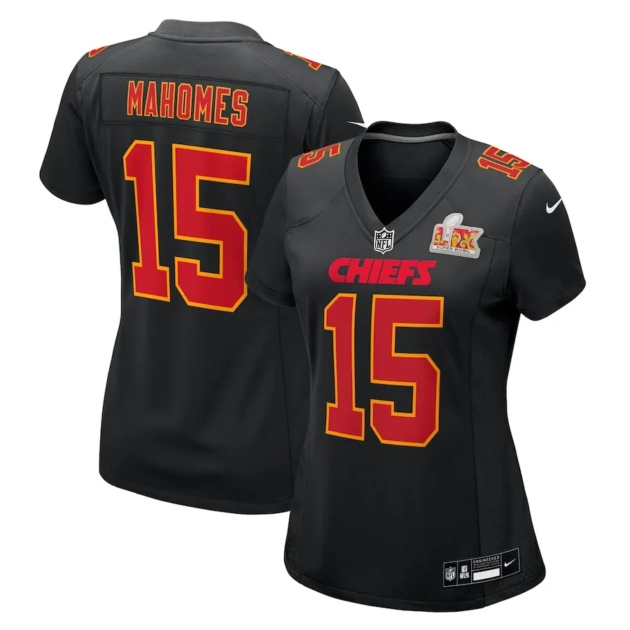 Patrick Mahomes Kansas City Chiefs Nike Women's Super Bowl LIX Fashion Game Jersey - Carbon Black