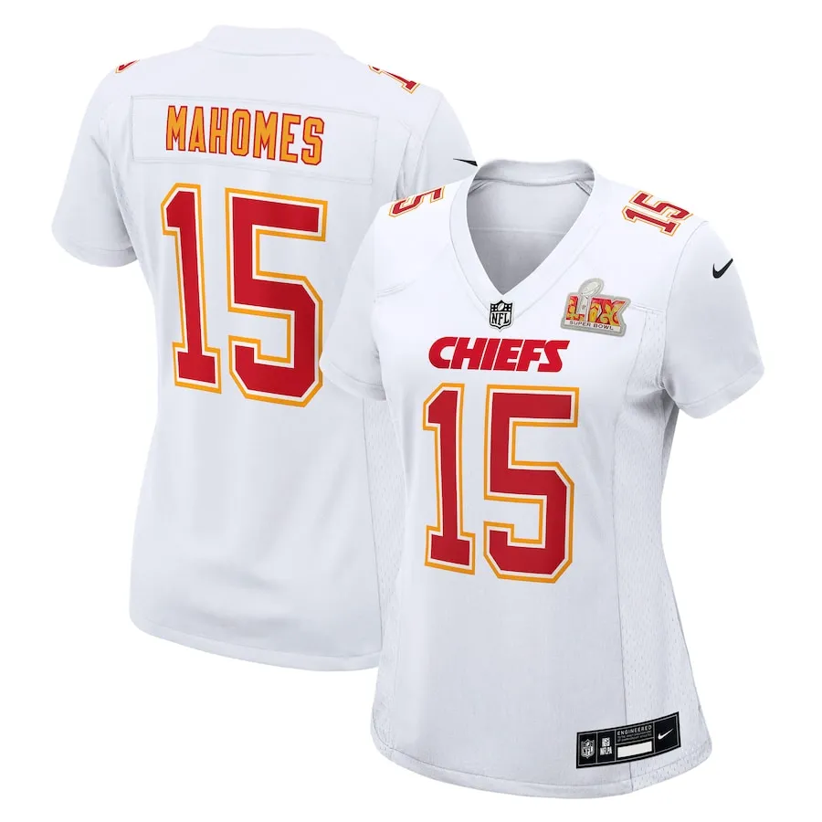 Patrick Mahomes Kansas City Chiefs Nike Women's Super Bowl LIX Fashion Game Jersey - Tundra White