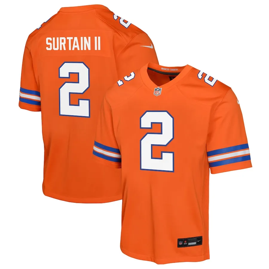 Patrick Surtain II Denver Broncos Nike Youth Alternate Game Jersey - Orange