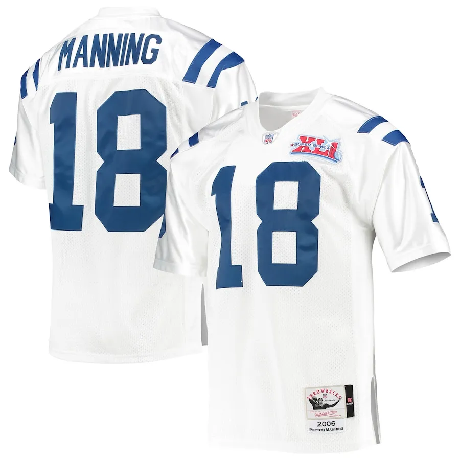 Peyton Manning Indianapolis Colts 2006 Mitchell &amp Ness Authentic Throwback Retired Player Jersey - White
