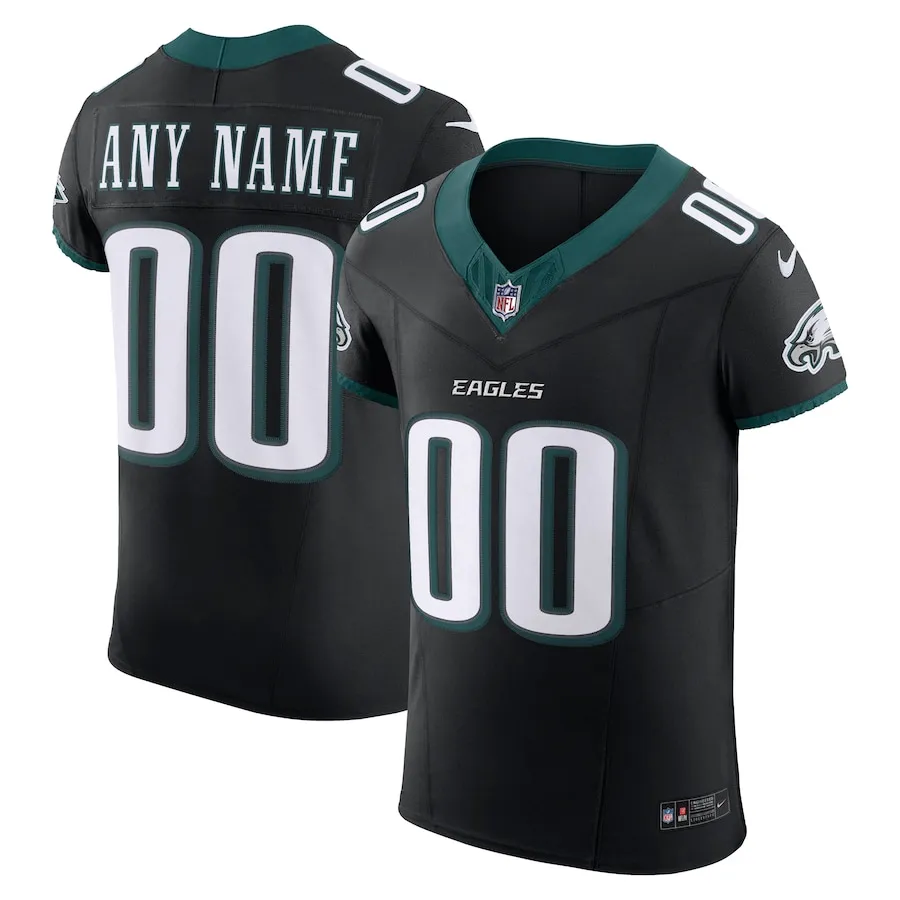 Philadelphia Eagles Nike Alternate Vapor F.U.S.E. Elite Custom Jersey -  Black