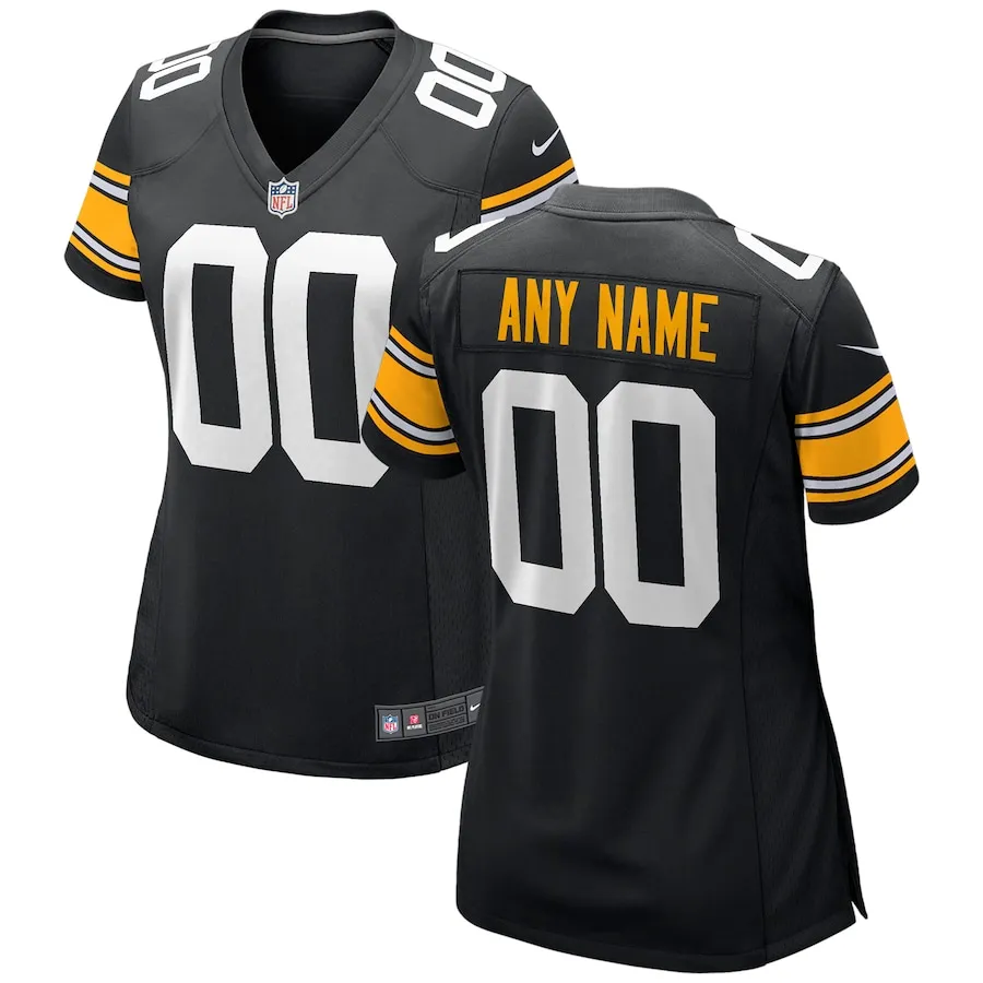 Pittsburgh Steelers Nike Women's Alternate Custom Game Jersey - Black 5975