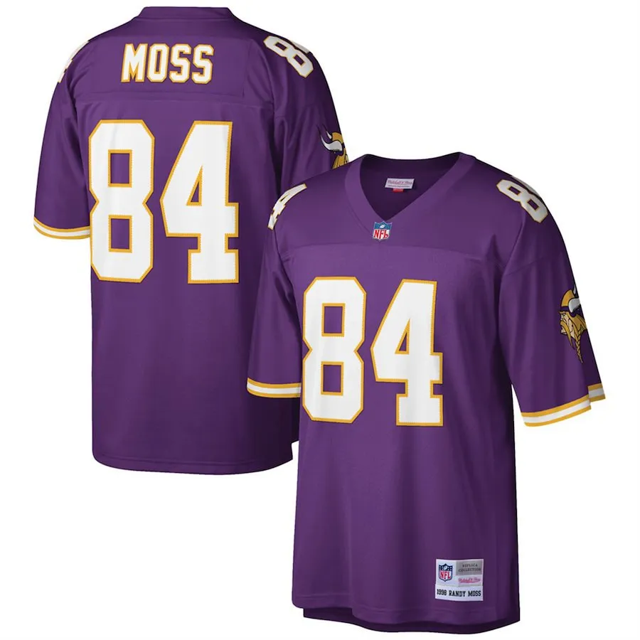 Randy Moss Minnesota Vikings Mitchell &amp Ness Big &amp Tall 1998 Retired Player Replica Jersey - Purple