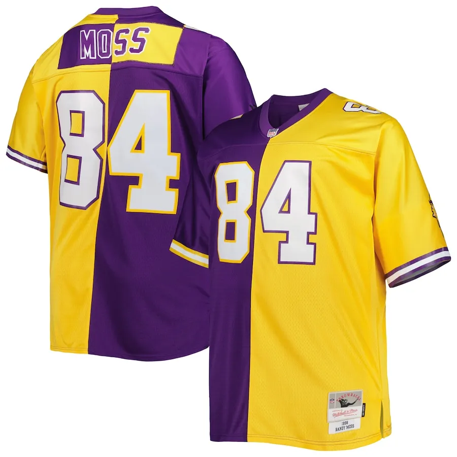 Randy Moss Minnesota Vikings Mitchell &amp Ness Big &amp Tall Split Legacy Retired Player Replica Jersey - PurpleGold