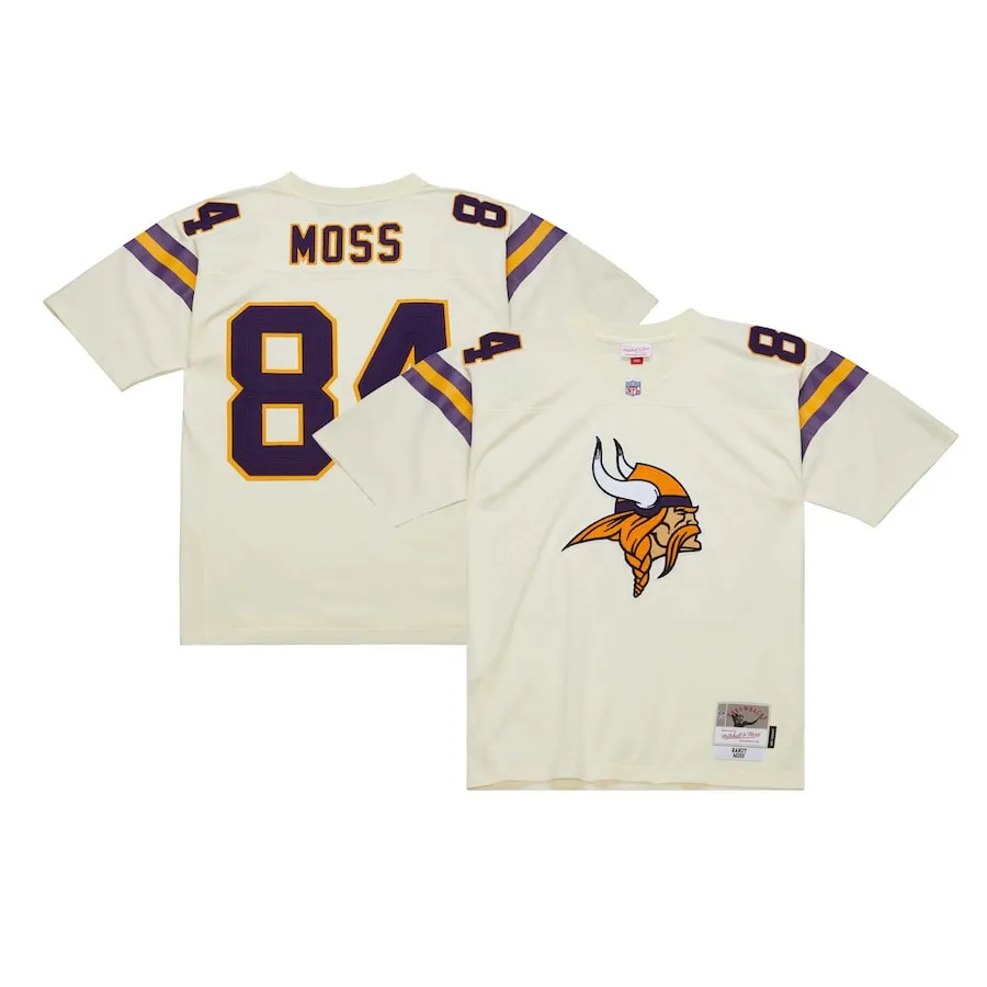 Randy Moss Minnesota Vikings Mitchell &amp Ness Chainstitch Legacy Jersey - Cream