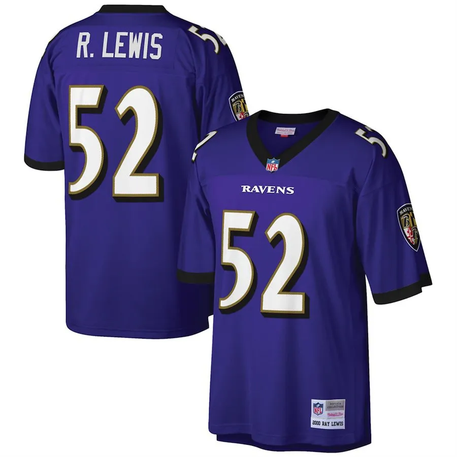 Ray Lewis Baltimore Ravens Mitchell &amp Ness Big &amp Tall 2000 Retired Player Replica Jersey - Purple