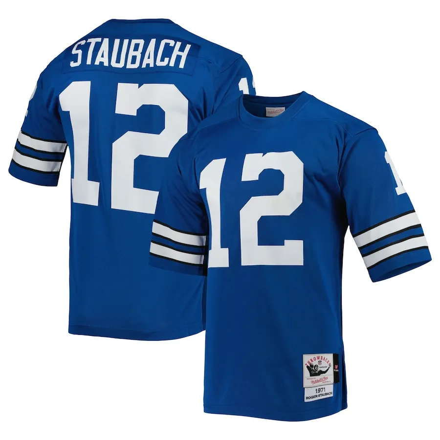 Roger Staubach Dallas Cowboys 1971 Mitchell &amp Ness Authentic Throwback Retired Player Jersey - Royal 6196