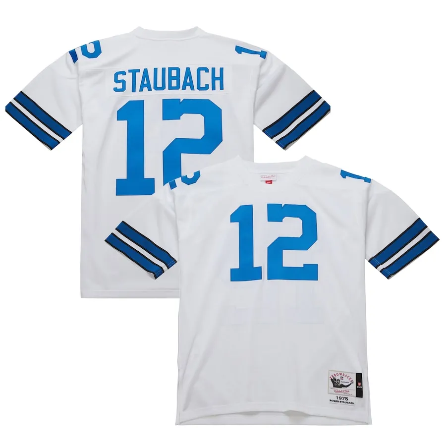 Roger Staubach Dallas Cowboys 1975 Mitchell &amp Ness Authentic Throwback Retired Player Jersey - White