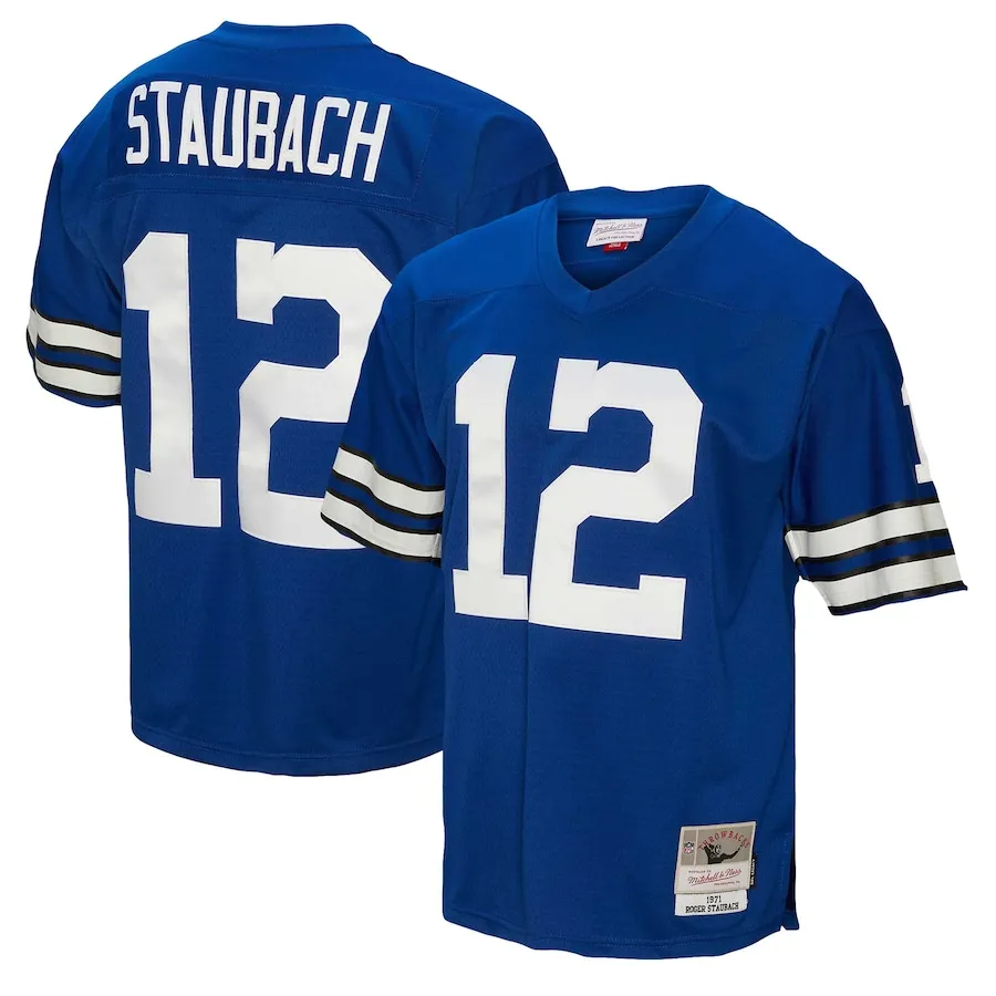 Roger Staubach Dallas Cowboys Mitchell &amp Ness Big &amp Tall 1971 Legacy Retired Player Jersey - Navy