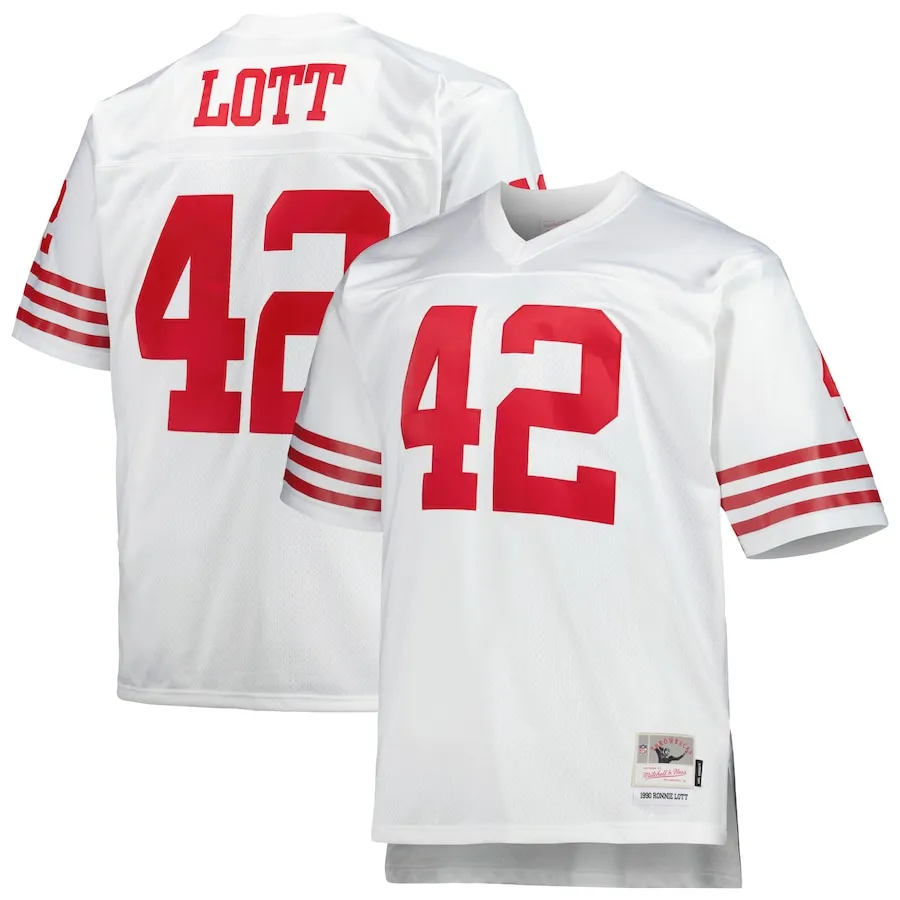 Ronnie Lott San Francisco 49ers Mitchell &amp Ness Big &amp Tall 1990 Retired Player Replica Jersey - White