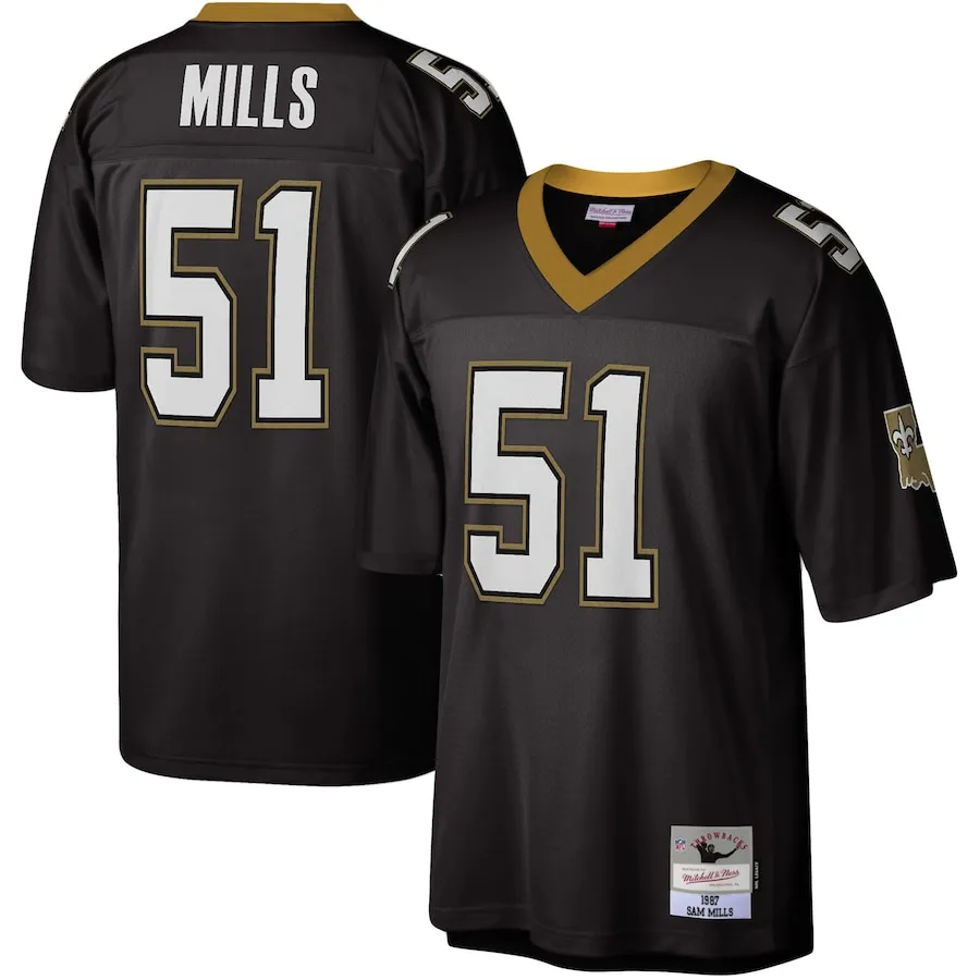 Sam Mills New Orleans Saints Mitchell &amp Ness Legacy Replica Jersey - Black