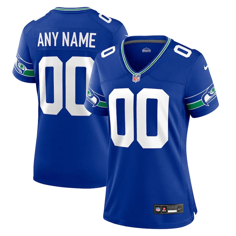 Seattle Seahawks Nike Women's Throwback Custom Jersey - Royal