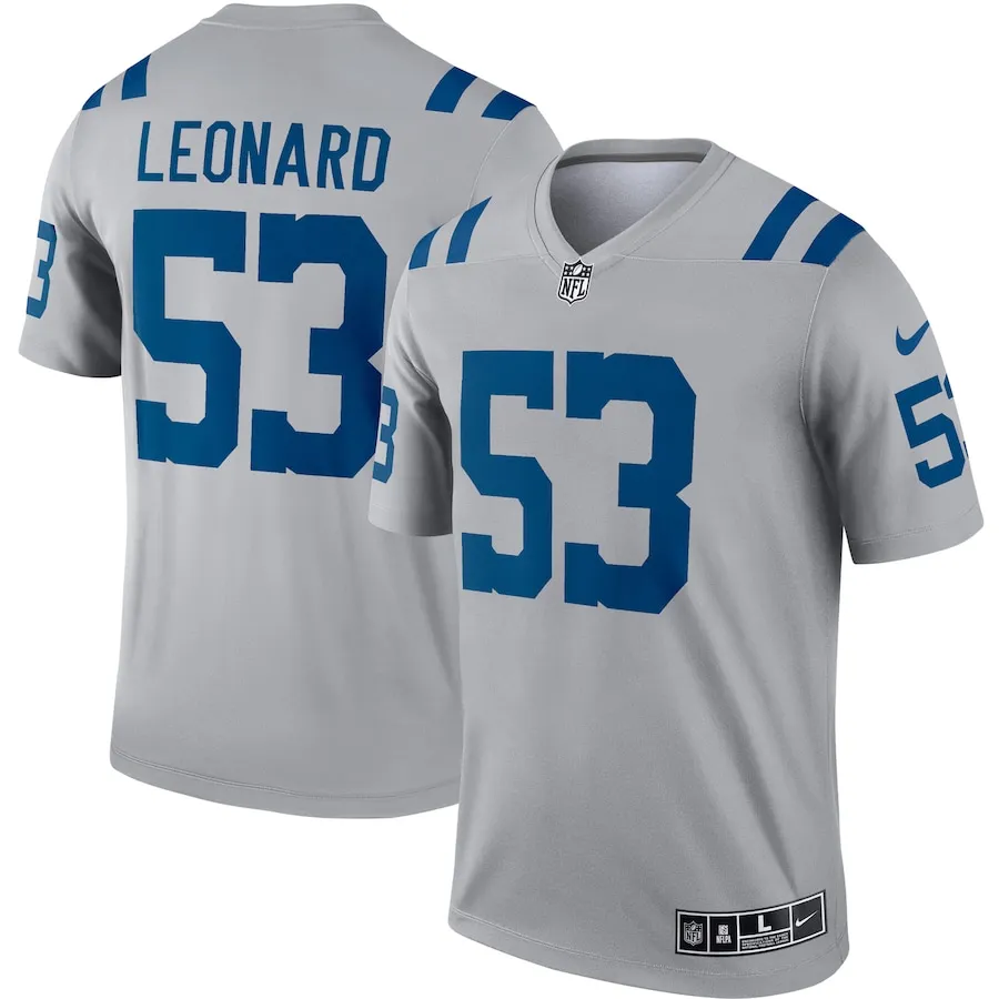 Shaquille Leonard Indianapolis Colts Nike Inverted Legend Player Performance Top -  Gray
