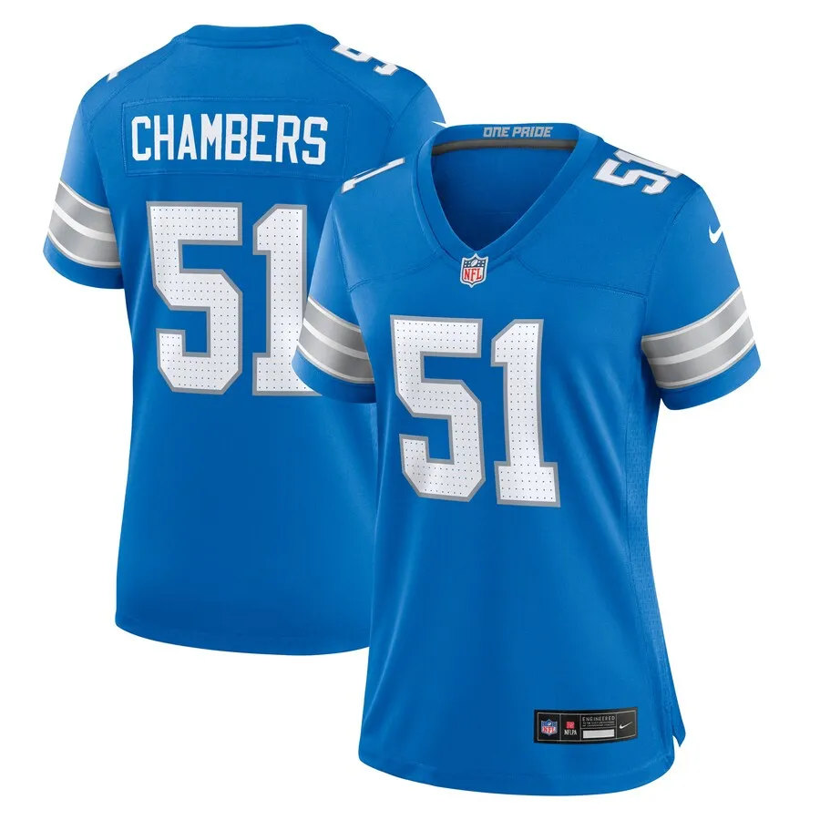 Steele Chambers Detroit Lions Nike Women's Game Jersey -  Blue