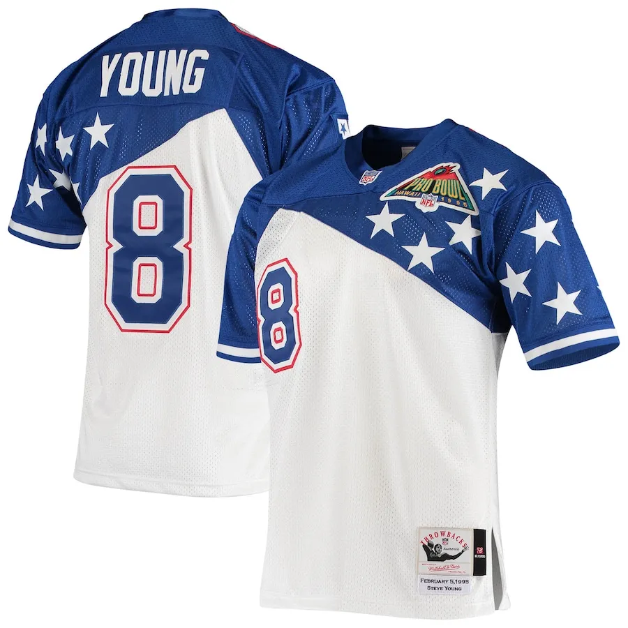 Steve Young NFC Mitchell &amp Ness 1994 Pro Bowl Authentic Jersey - WhiteBlue