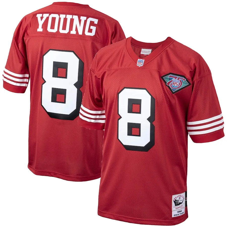 Steve Young San Francisco 49ers 1994 Mitchell &amp Ness Authentic Throwback Retired Player Jersey - Scarlet