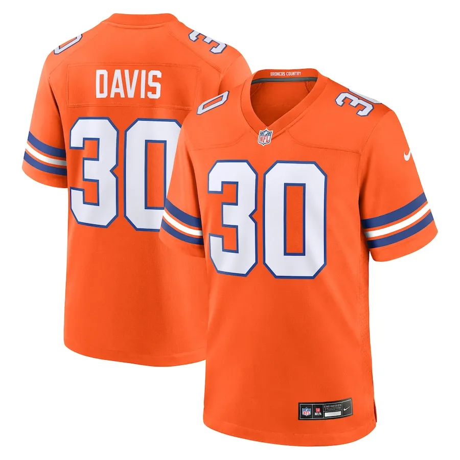 Terrell Davis Denver Broncos Nike Retired Player Alternate Game Jersey - Orange