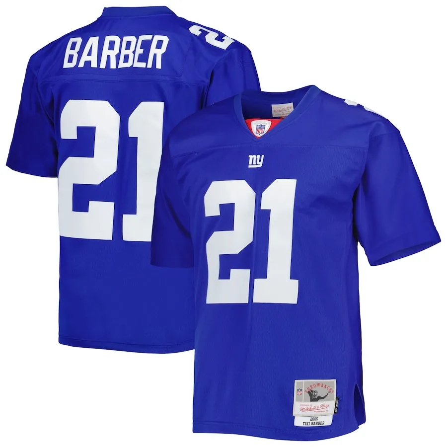 Tiki Barber New York Giants Mitchell &amp Ness Legacy Replica Jersey - Royal