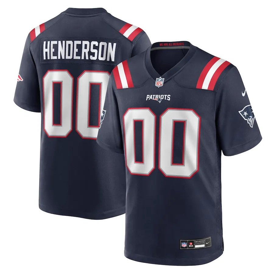 TreVeyon Henderson New England Patriots Nike 2025 NFL Draft Game Jersey - Navy